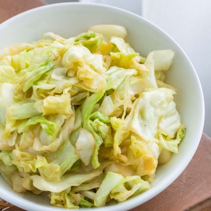 a bowl of cabbage stir-fry
