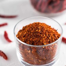 a cup of roasted Thai chili flakes