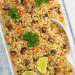 thai dried beef fried rice in a glass serving dish - khao pad neua kem