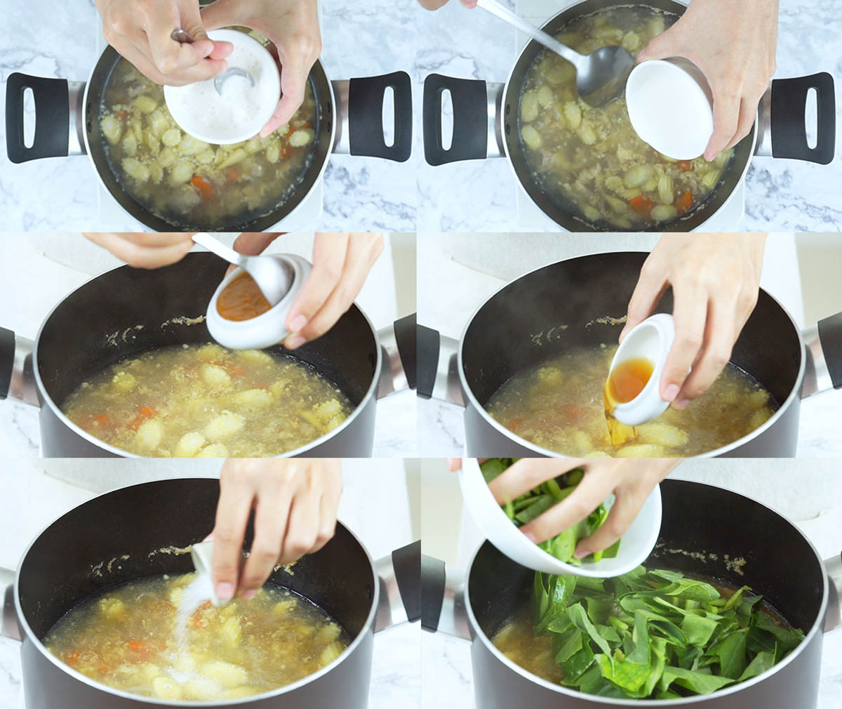 process shots of how to make Thai rad na ราดหน้า