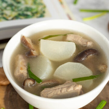 daikon soup in a white bowl