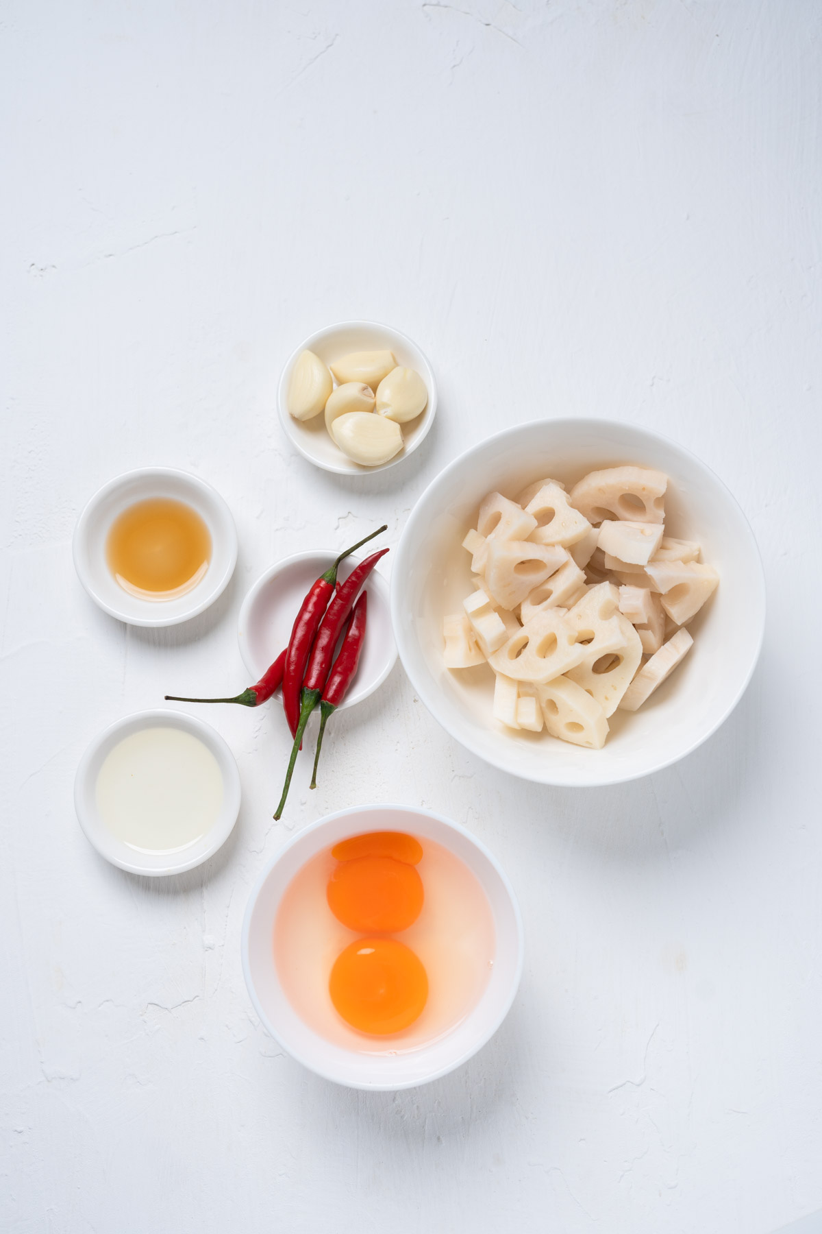 ingredients for making lotus root stir fry