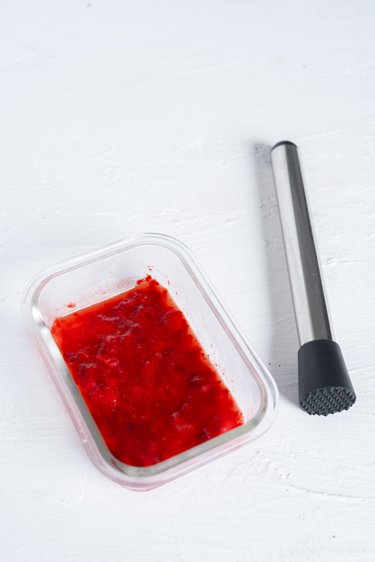 mashed strawberries