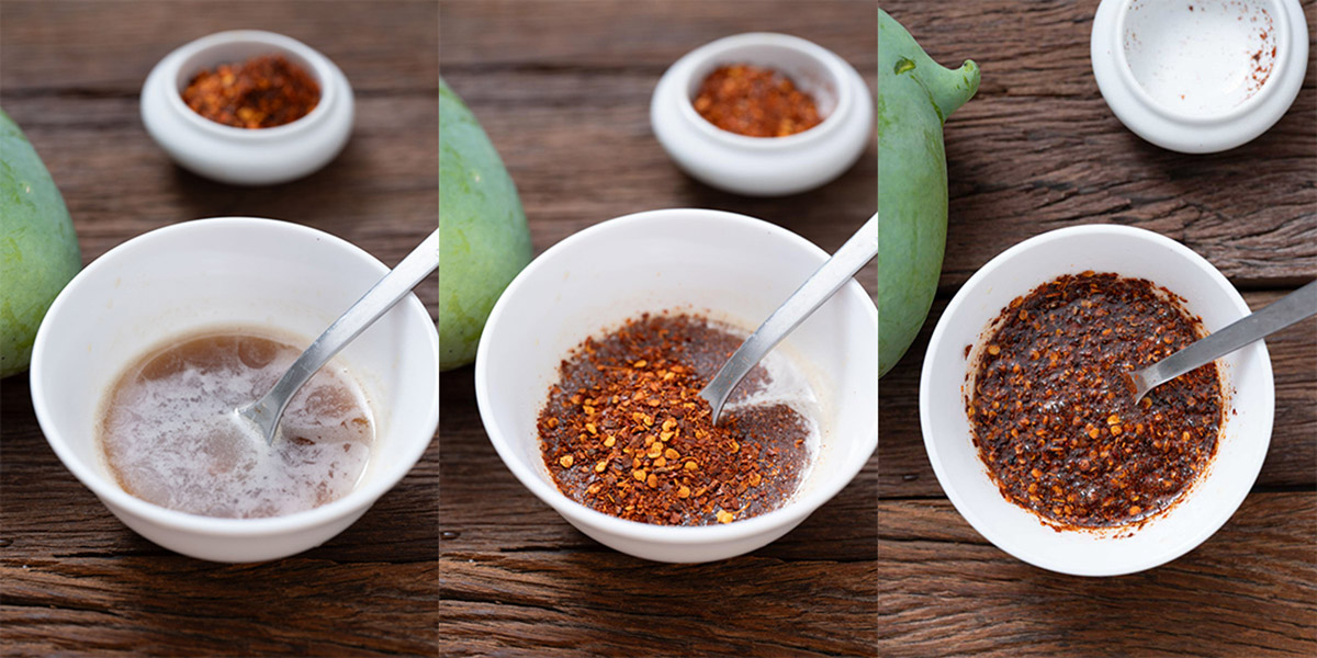 how to make Thai green mango salad dressing
